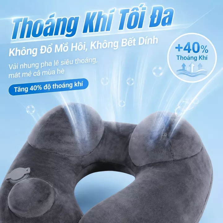 Tự Động Bơm Hơi/Có Thể Tháo Giặt Gối Cổ Du Lịch Xách Tay/Gối Tự Bơm Hơi Thông Minh/Gối Ô Tô Đa Năng Gối Cổ Du Lịch Chữ U/Gối Ô Tô Chỉnh Tư Thế/Gối Hỗ  – 7