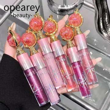 OPEAREY Son bóng, Trang điểm môi gương không dính, Môi giống như thủy tinh Hiệu ứng lấp lánh Công thức dưỡng ẩm làm đầy môi cho bé gái