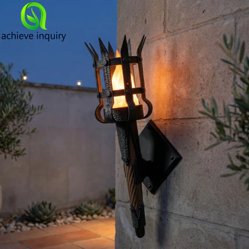 ACHIEVE YÊU THÍCH Đèn treo tường thời trung cổ, Đèn pin kép Đèn pin Led chiếu sáng Đèn pin giả Đèn pin treo tường, Đèn bàn cổ điển cổ điển màu tối 3D in hình Halloween Đèn pin ngọn lửa phòng học