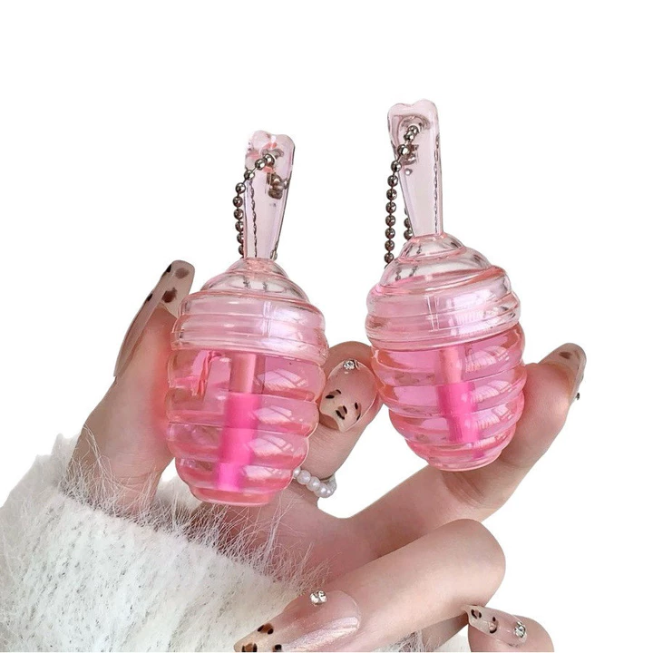 SHAQINUO Mật Ong Thủy Tinh Bóng Dầu Môi Dưỡng Ẩm Chăm Sóc Môi Gương Thủy Tinh Toot Lip Fade Lip Lines Dầu Môi