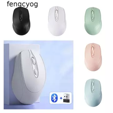 Chuột không dây FENGCY Ergonomics, Chuột không dây Macaron có thể sạc lại 2.4Ghz + BT5.0, Chuột chơi game không ồn ào Tuổi thọ pin dài Chuột không dây Morandi nhẹ Văn phòng / Nhà