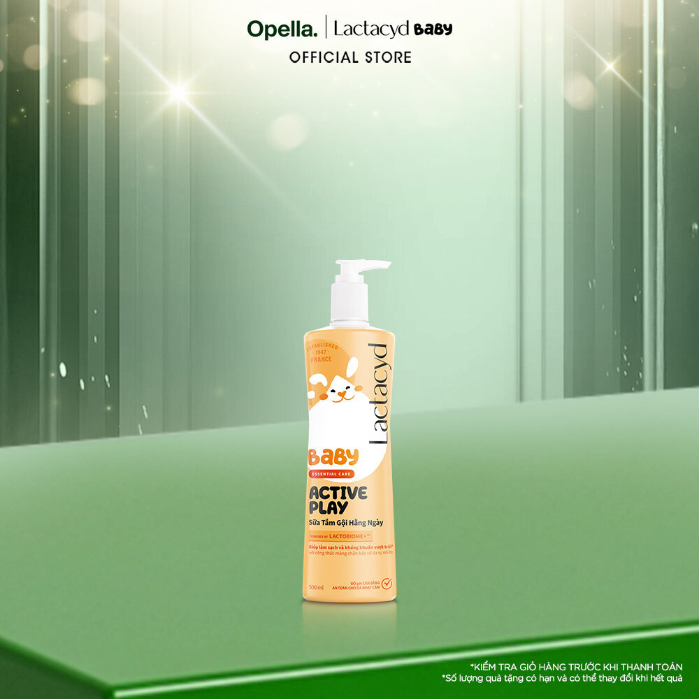 Sữa Tắm Gội Hằng Ngày Cho Bé Lactacyd Baby Active Play, Giúp Đề Kháng Da Và Bảo Vệ Bé Khỏi Vi Khuẩn 500ml
