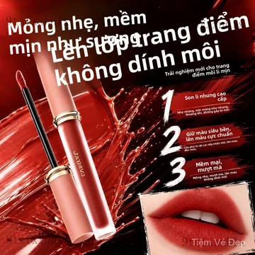 Son môi Bộ son kem lì và phấn phủ, hiệu ứng lì mịn, tôn da, bền màu, không dính cốc, son bùn dành cho học sinh.
