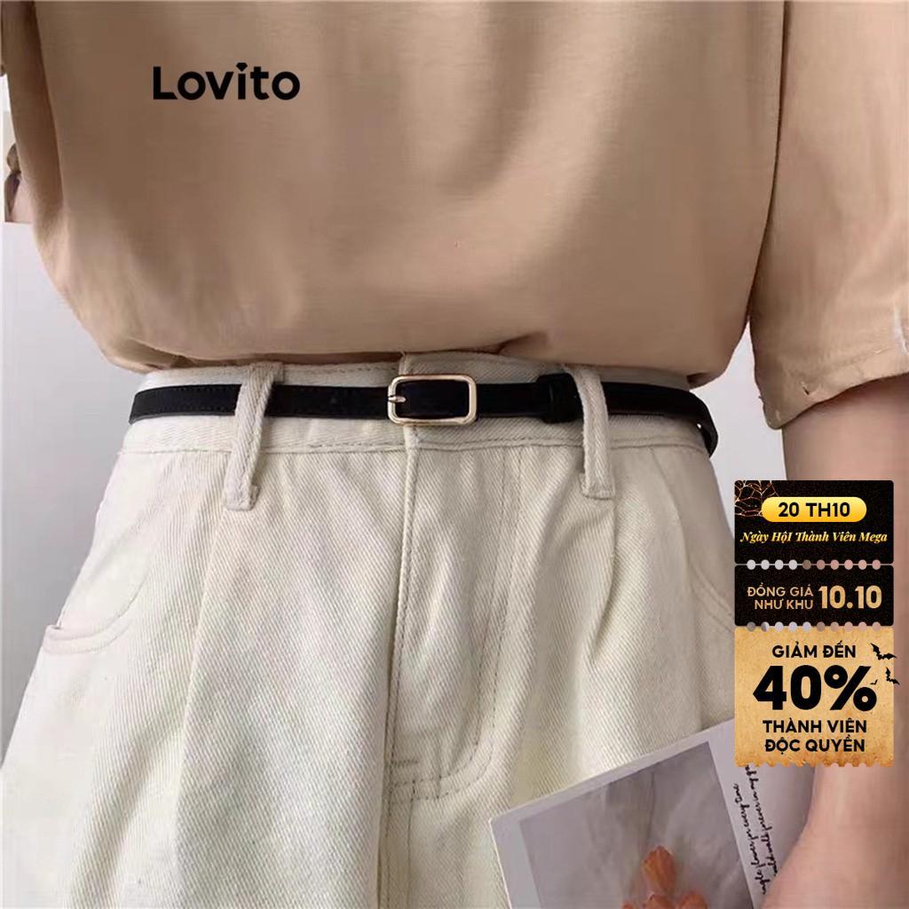 Lovito Phong cách thường ngày Thắt lưng thông thường bằng kim loại trơn Retro Thắt lưng đa năng dành cho nữ LFA12395