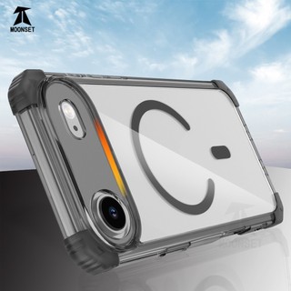 Dành Cho iphone 17 Air Case Mặt Sau Trong Suốt Từ Tính Chống Sốc Cấp Quân Sự Bảo Vệ Không Khí Góc Mỏng Vỏ Điện Thoại