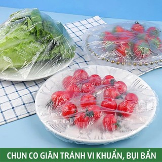 [Combo] Bịch 100 màng bọc thực phẩm, túi bọc thực phẩm nilon bo chun co giãn, tái sử dụng