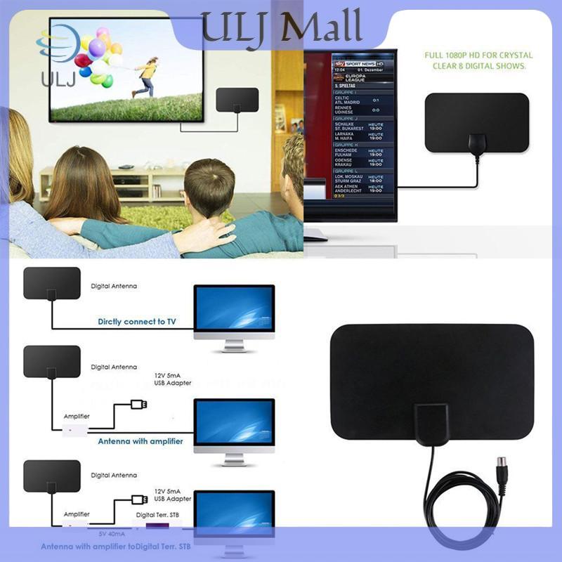 Ăng-ten TV ULJ HDTV Flat Trong nhà Phạm vi 50 dặm VHF UHF DVB -.