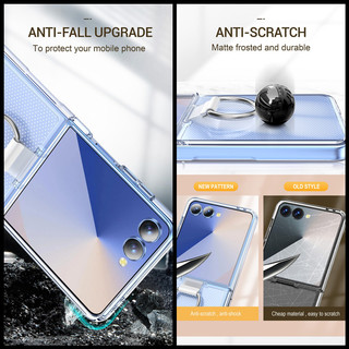 Sang Trọng Mờ Có Tay Cầm Nhẫn Dành Cho Samsung Galaxy Z Flip 7 Z Flip 7FE Z Flip 6 Z Flip 5 Z Flip 4 Z Flip 3 Khóa Ngón Tay Màu Trơn Chống Sốc PC Cover