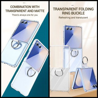 Sang Trọng Mờ Có Tay Cầm Nhẫn Dành Cho Samsung Galaxy Z Flip 7 Z Flip 7FE Z Flip 6 Z Flip 5 Z Flip 4 Z Flip 3 Khóa Ngón Tay Màu Trơn Chống Sốc PC Cover