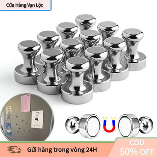 【vạn】Nam Châm Núm Inox Dính Bảng Gắn Tủ Lạnh Treo Đồ Nhà Bếp Văn Phòng Nhà Xưởng Gọn Gàng