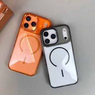Ốp điện thoại trong suốt từ tính trong suốt màu cam vũ trụ 17 Series mới cho IPhone 17 Pro Max 17 Air 15 16 Pro Max Vỏ cứng Vỏ chống sốc
