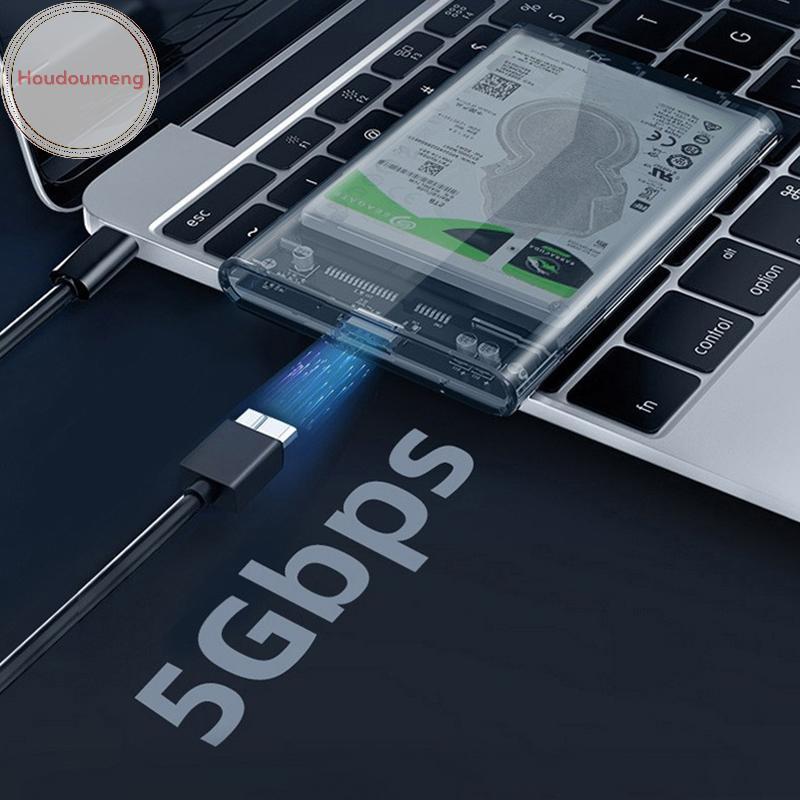 Ổ cứng gắn ngoài trong suốt Hodou 2.5or3.0 Inch HDD SSD Case Micro-b sang USB3.1 4TB Vỏ ổ cứng Tương thích UASP SATA III Laptop VN