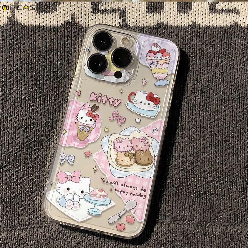 Dành Cho Xiaomi 15 14 14T 13 13T 12 12S 12T 12X 11T Mi 11 11i 10 10T 10S Pro Lite Ultra Mix 4 5G Vỏ Điện Thoại Hello Kitty Bánh Quy Kem Hồng Hoạt Hình Dễ Thương Vỏ Trong Suốt