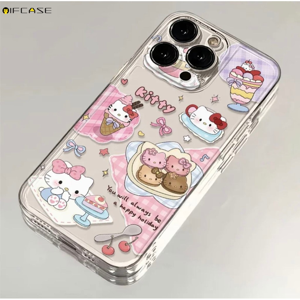 Dành Cho Xiaomi 15 14 14T 13 13T 12 12S 12T 12X 11T Mi 11 11i 10 10T 10S Pro Lite Ultra Mix 4 5G Vỏ Điện Thoại Hello Kitty Bánh Quy Kem Hồng Hoạt Hình Dễ Thương Vỏ Trong Suốt