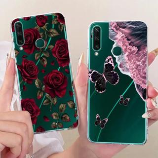 Dành Cho Huawei Y6P 2020 Ốp Điện Thoại Hoa Butterflu Nhiều Màu Sắc Thiết Kế Thời Trang Nữ Vỏ Silicon Mềm Trong Suốt Ốp Lưng Huawei Y7P