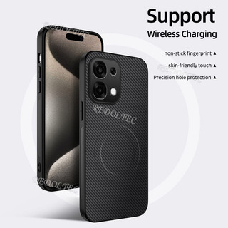 Ốp điện thoại từ tính họa tiết sợi Carbon chống sốc bằng da OPPO A6 Pro 5G OPPO A6Pro