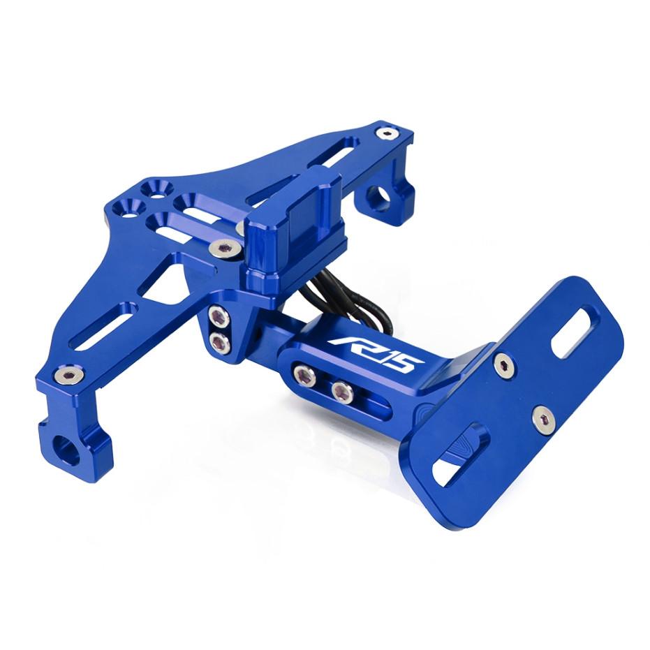 Dành Cho Xe Yamaha YZF R15 V1 V2 V3 V4 R15M 2013-2022 Nhôm CNC Có Thể Điều Chỉnh Biển Số Xe Máy Giá Đỡ Có Khung Đèn LED