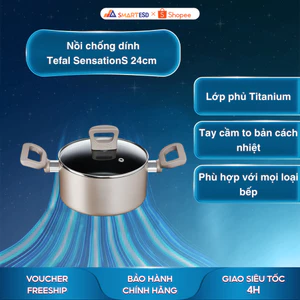 Nồi chống dính Tefal SensationS 24cm (H9104614) - Dùng mọi loại bếp - Bảo hành chính hãng 24 tháng