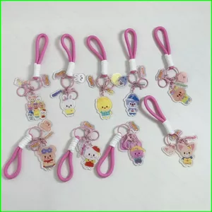 HT3 STRAY KIDS Acrylic Móc Khóa SKZOO x SANRIO CHARACTERS Mặt Dây Chuyền Anime Bền Cho Ba Lô Túi & Chìa Khóa TH3