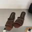 TT Tính Khí Dệt Mở Mũi Lật Nữ Mùa Hè Dày Gót Cao Gót Thoáng Khí Thời Trang Dép Dép Giày Sandal Giày Sandal