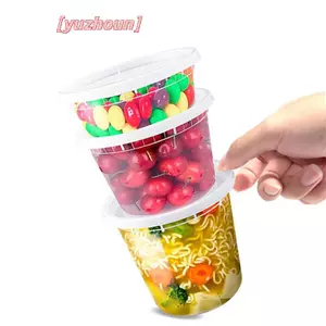 10 Hộp Bảo Quản Thực Phẩm Có Nắp Thực Phẩm Trong Suốt Tủ Đông Không Chứa BPA Lò Vi Sóng An Toàn Bữa Ăn Chuẩn Bị Deli Takeaway Hộp Đựng Thực Phẩm