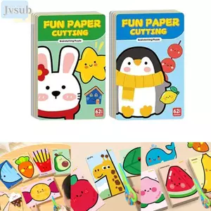 Bộ dụng cụ cắt giấy trẻ em JVSUB, Đào tạo với dụng cụ Thực hành cắt mẫu giáo cho trẻ em, Giấy phát triển an toàn chất lượng cao Đồ dùng thủ công Học sớm