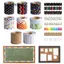 Nhãn dán viền áp phích CATIYAHA, Giấy viền gợn sóng màu DIY, Nhãn dán trang trí bảng màu đen chống thấm nước cho bảng lớp học Tiệc tại nhà