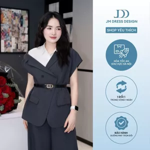 Set Áo Blazer tay chồm 5B02.2502K, Quần ống suông thêu túi cơi 3P02.2502K, set đồ công sở thanh lịch trẻ trung thiết kế