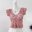 TMOY Ren V-ne Vest Nhỏ Tay Bay Mùa Hè Ngày Lễ Hàng Ngày Ngọt Ngào Crop Tops TMOY
