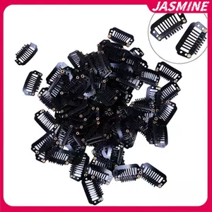 JASMINE 10 / 100 Toupee tóc giả kẹp snap clip w / cao su ba tóc nối dài 8 răng JASMINE