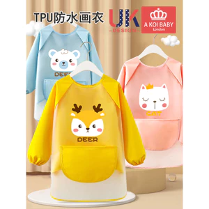 Tranh chống thấm nước cho trẻ em Lớp nghệ thuật Smock, Giờ ăn, Sử dụng tại nhà Trẻ em từ 2-6 tuổi ở mẫu giáo hoặc 1 cái 6SBO