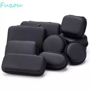 FUJIOU EVA Túi Dây Kéo Du Lịch Màu Đen Bền Túi Tổ Chức Ví Đựng Tiền Xu Di Động Đĩa Cứng Tai Nghe Phụ Kiện Bảo Quản Túi Túi Zip Lock Case