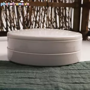 Khung Ảnh Giả Sứ Tròn Bảng Có Nắp Acrylic Tranh Màu Nước Đa Năng Khay Sơn Trắng Nghệ Sĩ Tiếp Liệu VN