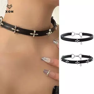 Cá Tính Punk Vintage Da Choker Nelaces Dành Cho Nữ Cô Gái Gothic Hip Hop Cổ Chữ Thập Phụ Kiện Trang Sức Quà Tặng [Mina]