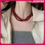 JASMINE Vintage Đỏ Đính Hạt Nelaces Cho Nữ Phong Cách Trung Hoa Hạt Thủy Tinh Nelace Tinh Tế Thanh Lịch Choker Thẩm Mỹ Phụ Kiện Trang Sức JASMINE