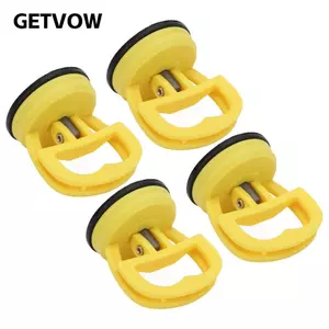 GETVOW 4 chiếc Tẩy vết lõm ô tô, Thiết kế tiện dụng có tay cầm Cốc hút màn hình, Bộ kéo vết lõm màu vàng bền bỉ Sửa chữa thân xe