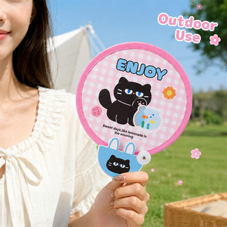 XinyiaxinyiaCute Hoạt Hình Cô Gái Trái Tim Phản Quang Ban Di Động Tay Quay Gấp Quạt