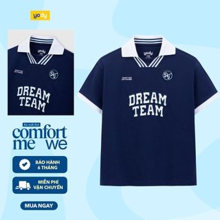 Áo polo trẻ em YODY Relax Dreamteam Cổ V Bo Kẻ TCPO26A004