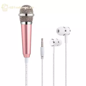 GE Micro 3.5mm Stereo Studio Mic KTV Karaoke Mini Micro Có Tai Nghe Cho Điện Thoại Thông Minh Laptop Máy Tính Để Bàn Âm Thanh Cầm Tay VN