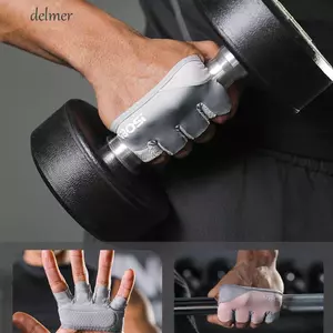 DELMER 1 Đôi Găng Tay Nửa Ngón Tập Gym, Găng Tay Tập Luyện Chống Trơn Trượt Nhẹ Thoáng Khí, Phòng Tập Gym Essentials Chống callus Chống Trơn Trượt Tay Mỏng Bảo Vệ Lòng Bàn Tay Phụ Kiện Hạng Nặng