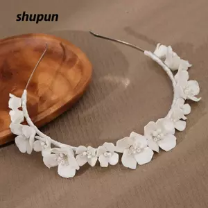 Băng đô cổ tích SHUPUN, Vòng tóc hoa cô dâu trắng thẩm mỹ rừng cổ điển, Vòng hoa tạo kiểu tóc thanh lịch Trang phục hàng ngày