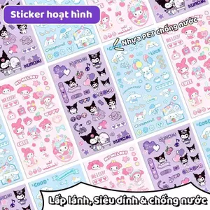 Sticker Laser Trang Trí Sổ Vở Học Sinh Cho Bé Gái Hoạt Hình Dễ Thương Chống Nước DIY Xinh
