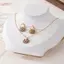 HFSHY Hợp Kim Kẽm Hoa Bộ Trang Sức Nữ Sơn Boho Nelace Bông Tai Cho Đám Cưới Kỷ Niệm Lãng Mạn Quà Tặng VN