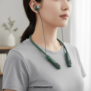 Tai nghe Bluetooth không dây DONOVANQQ, Tai nghe thể thao hiển thị kỹ thuật số chèn thẻ, Tai nghe khử tiếng ồn không dây chất lượng cao chống ồn Sử dụng thể thao