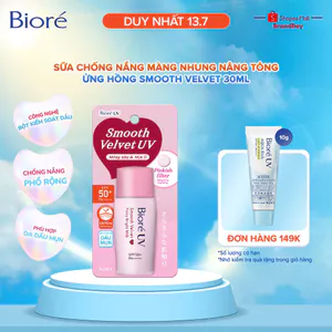 Sữa chống nắng nâng tông Biore UV màng nhung sáng hồng SPF50+ PA++++ 30ml