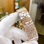 Đồng hồ Nam máy nhật, mẫu 3 kim mặt số đính đá, mặt xanh viền vàng,dòng cơ Automatic size 40mm , Đồng hồ thật giá trị th — ảnh 7