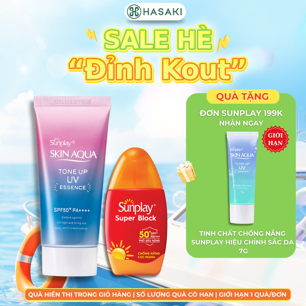 Combo Sunplay Tinh Chất Chống Nắng 50g + Sữa Chống Nắng 30g Hasaki Chính Hãng