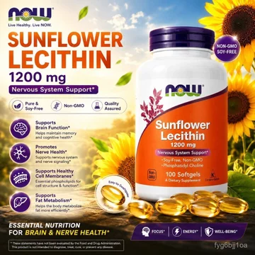 Viên Uống NOW Sunflower Lecithin 1200mg 100viên Chống Tắc Tia Sữa, Làm Loãng Sữa Cho Phụ Nữ Sau Sinh