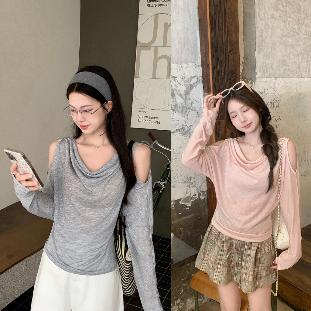 SUXI Áo sơ mi dài tay cổ nơ màu trơn nhẹ nhàng phong cách mới dành cho nữ 260810