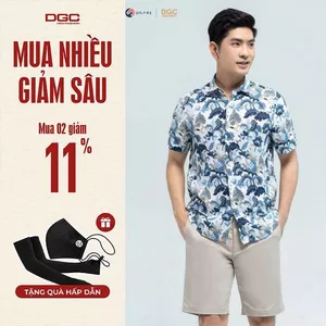 Áo Sơ Mi Nam DGC Dáng suông Regular, In Họa Tiết Phong Cách Trẻ Trung - SASNBC03M
